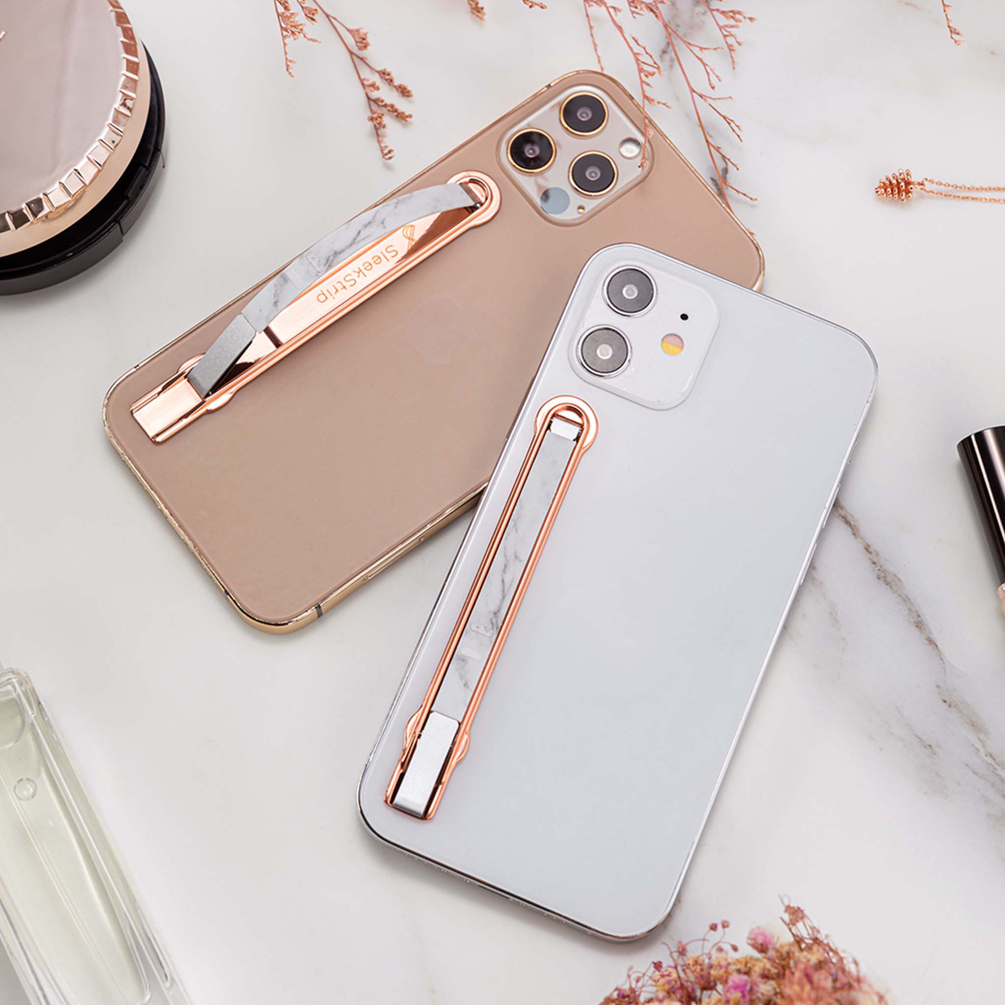 Rose Gold x White Marble