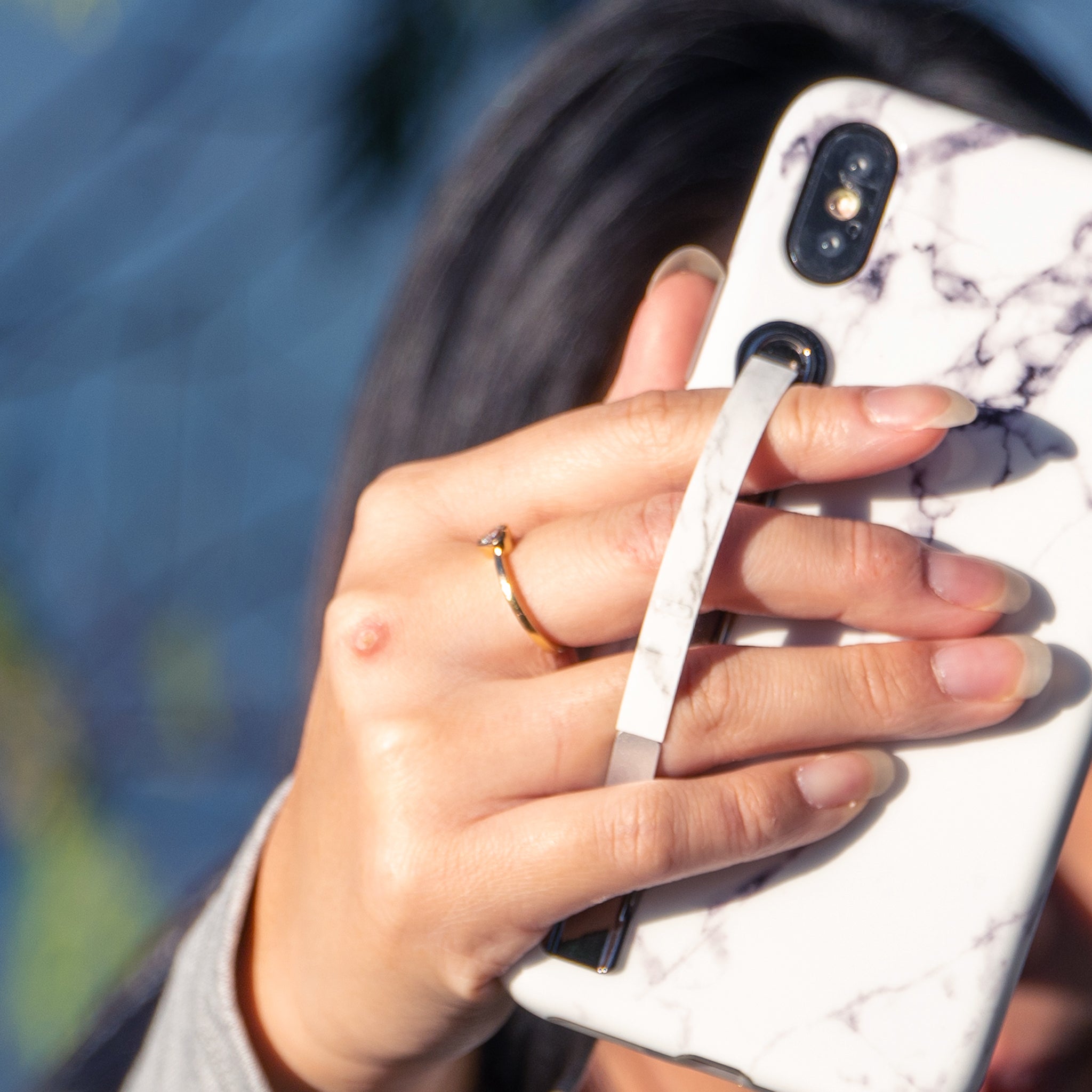 Gunmetal x White Marble